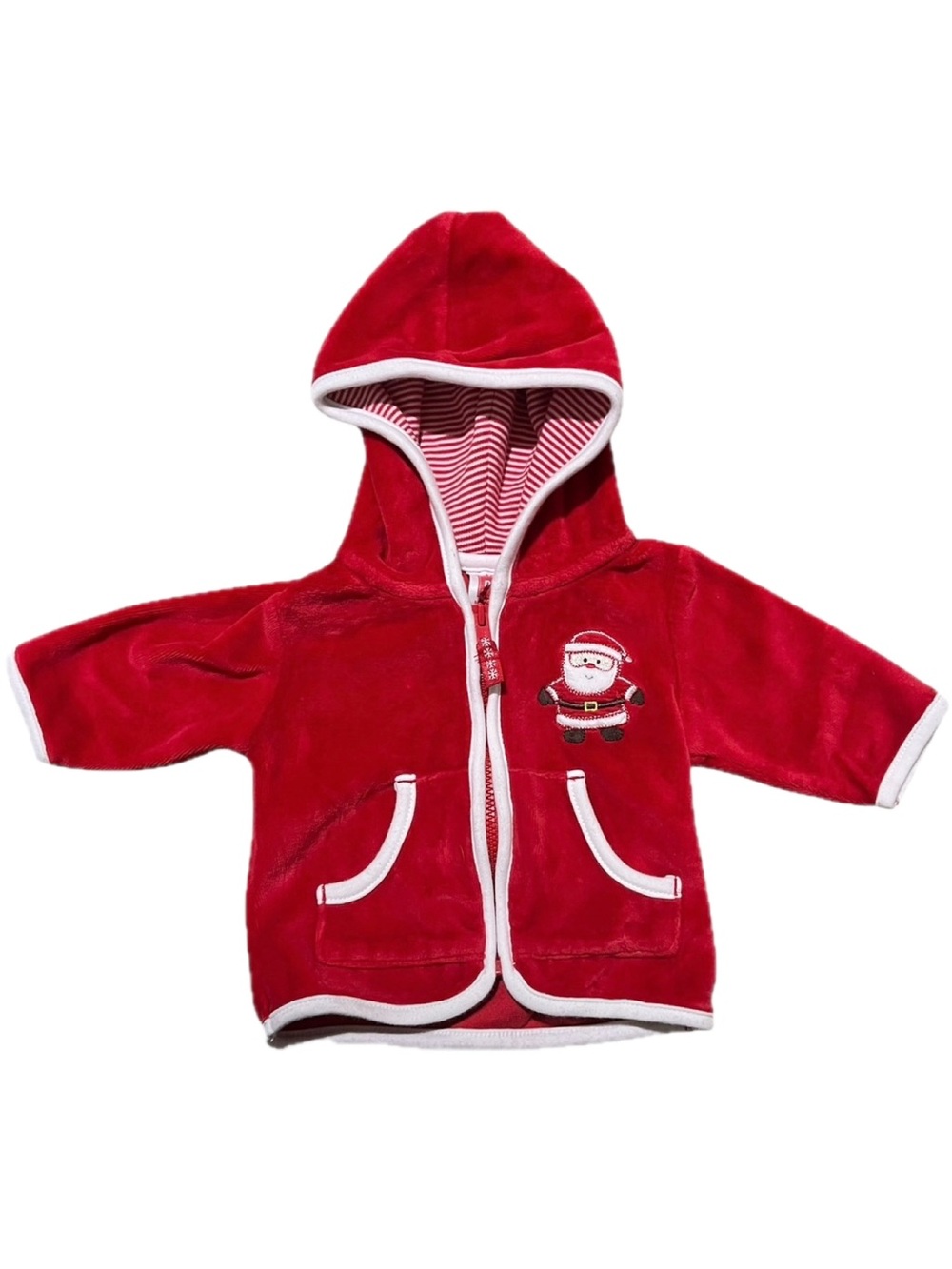 Carter's Newborn Baby Santa Zipper Hoodie Jacket NB